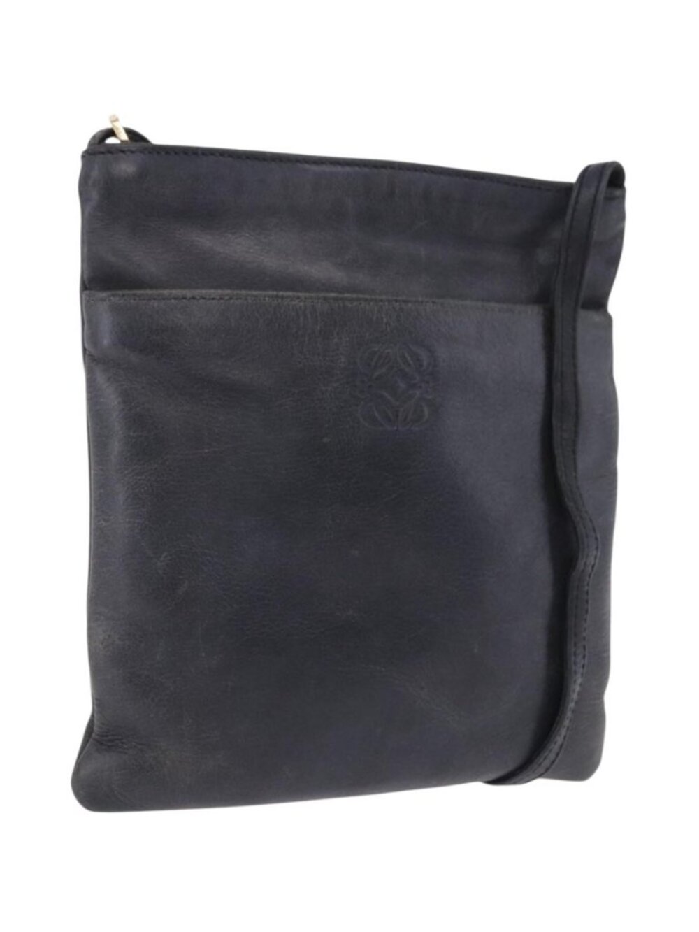 LOEWE Shoulder Bag Leather Navy Gold